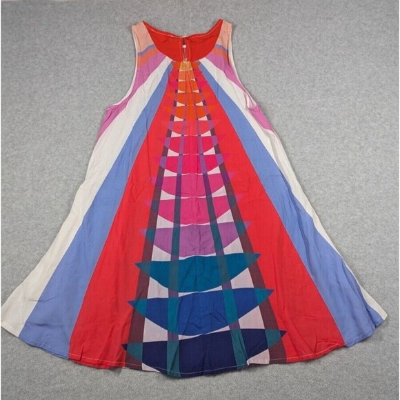 Mara Hoffman Woman Dress XS Tank Stripe Geometric Prism Sleeveless Swing Aline - Picture 5 of 12